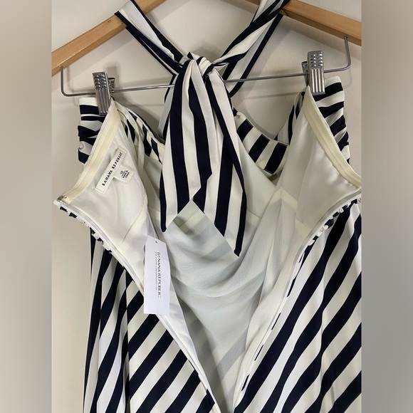 Banana Republic 100% Silk Striped Halter MIDI Dress NWT - Picture 5 of 9